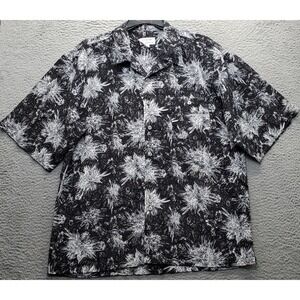 Esquire Uomo Forman Mills Dress Shirt Men XL Multi Floral Short Sleeve Button-Up